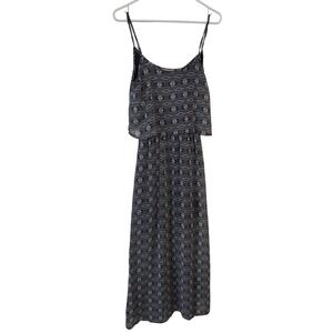 Liberty Love Geometric Maxi Dress Womens S Flowy Boho Indie Tribal Sheer Lined